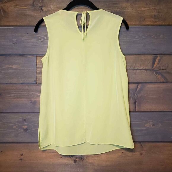 Lilly Pulitzer Havana 100% Silk Embellished Top in‎ Kelp Green Yellow Size XS - Picture 4 of 12
